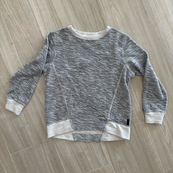Roots 3/4 sleeve Gray and White Textured Sweater Small - Picture 1 of 7